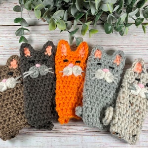 Sleepy Kitty Freezie Pop Cozy Crochet Pattern, Cat Freeze Pop Sleeve, Ice Pop Cover, Kitten Squeeze Yogurt Holder, Keep Little Hands Warm