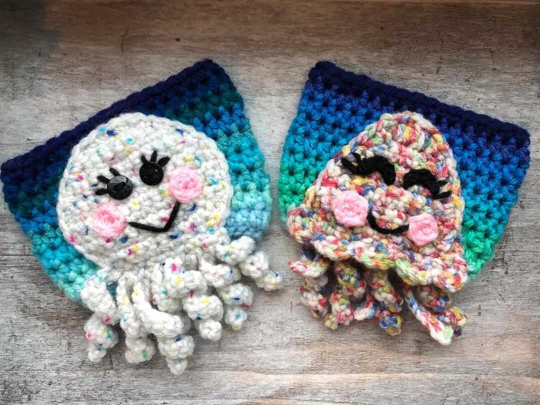 Octopus and Jellyfish Crochet Coffee Cup Cozies / Crochet Coffee ...