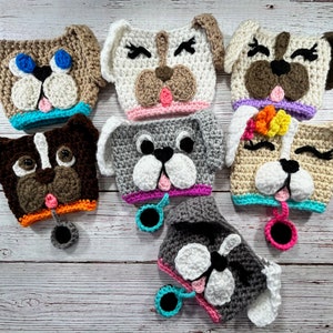 English Bulldog Crochet Cup Cozy Pattern, Bulldog Puppy Coffee Cozy, Cute Crochet Bulldog - Digital Download