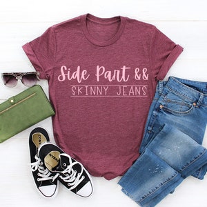 Side Part & Skinny Jeans Tee