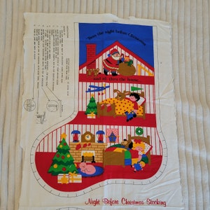 Cranston fabric panel Christmas stockings pattern sewing Vintage fabric panel