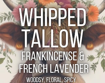 Whipped Tallow Balm | Grass-Fed | Non-Toxic Skincare | Glass Jar | Ultra Moisturizing Body Butter | Natural Face & Body Cream