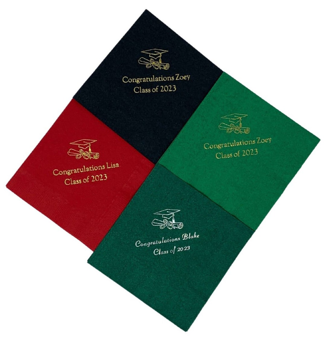 Graduation Napkins Personalized Graduation Napkins 2023 Set Etsy