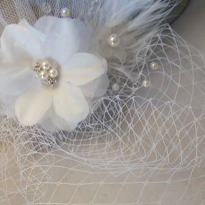 Nice for Bridal Veil headpiece, silver metal comb image 1
