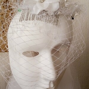 Nice for Bridal Veil headpiece, silver metal comb image 3