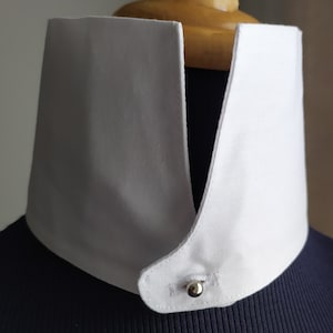 Gran cuello de oficial imperial de algodón blanco imagen 1