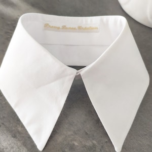 White cotton false collar