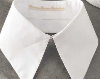Faux col en coton de couleur blanc