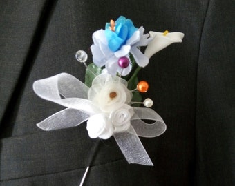 Élégante épingle boutonnière pour marié, témoins, garçons d'honneurs, parents des mariés