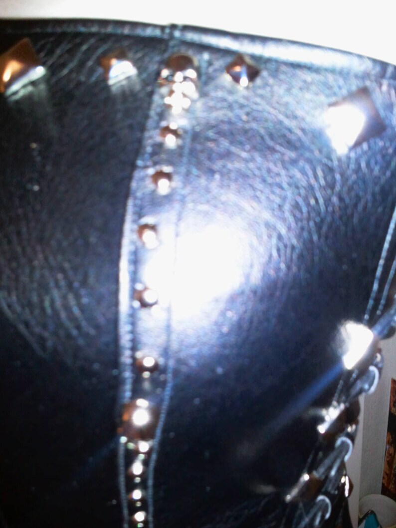 Pretty corset bustier style rock or Goth faux leather black color