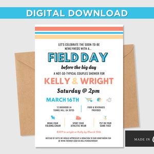 Field Day Invitation | Digital Invitation Couples Shower | Canva Template | Field Day | Printable Invite | Bridal Shower | Birthday Party