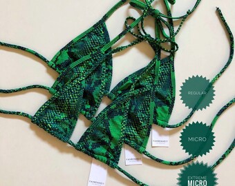 green snakeskin bathing suit