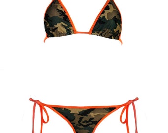 orange camo bikini