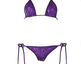 sparkly triangle bikini