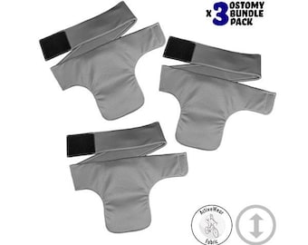 Paquete de cinturón de soporte de ostomía vertical / 3 cinturones ActiveWear