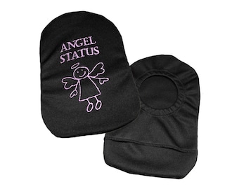 Pochette brodée pour stomie PouchWear | Statut d'ange