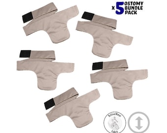 Paquete de cinturón de soporte de ostomía vertical / 5 cinturones ActiveWear