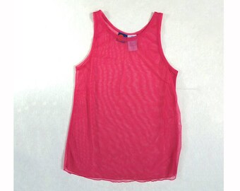 Casie See Through Circle Embroidery Round Neck Sleeveless Tank