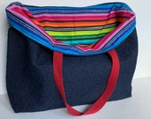 Reusable Shopping Bag, Cotton Shopping Bag, Washable Grocery Bag, Reversible Shopping Bag, Denim Shopping Bag, Foldable Cloth Grocery Bag,
