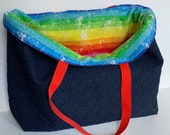 Reusable Shopping Bag, Cotton Shopping Bag, Washable Grocery Bag, Reversible Shopping Bag, Denim Shopping Bag, Foldable Cloth Grocery Bag,