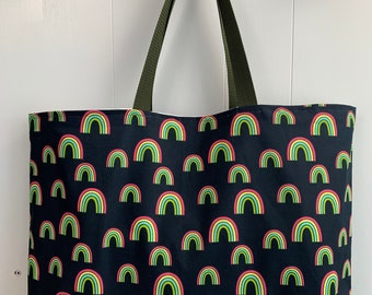 Reusable Shopping Bag, Cotton Shopping Bag,  Washable Grocery Bag, Reversible Shopping Bag, Cloth Grocery Bag, Foldable Shopping Bag, Tote