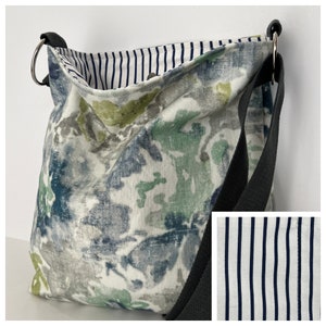 canvas crossbody purse, shoulder bag, washable over the shoulder purse, travel bag, washable purse, canvas crossbody bag, floral print bag