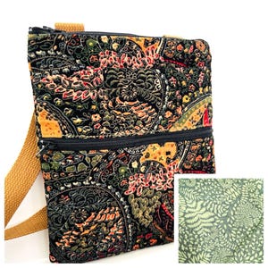 Bolso bandolera de pana, monedero, monedero para el teléfono, bolso de viaje, minibolso, bandolera pequeña, bolso para pasaporte, bolso de pana con estampado paisley