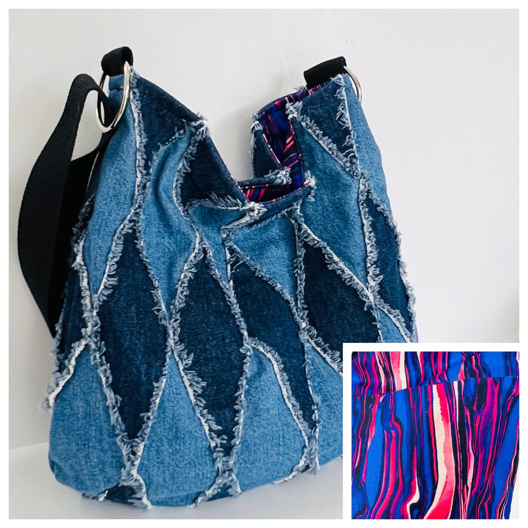 Denim Quilted Hobo Bag main image 0