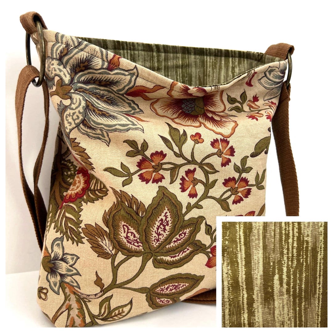 Floral Swan Pattern Print Crossbody Bags