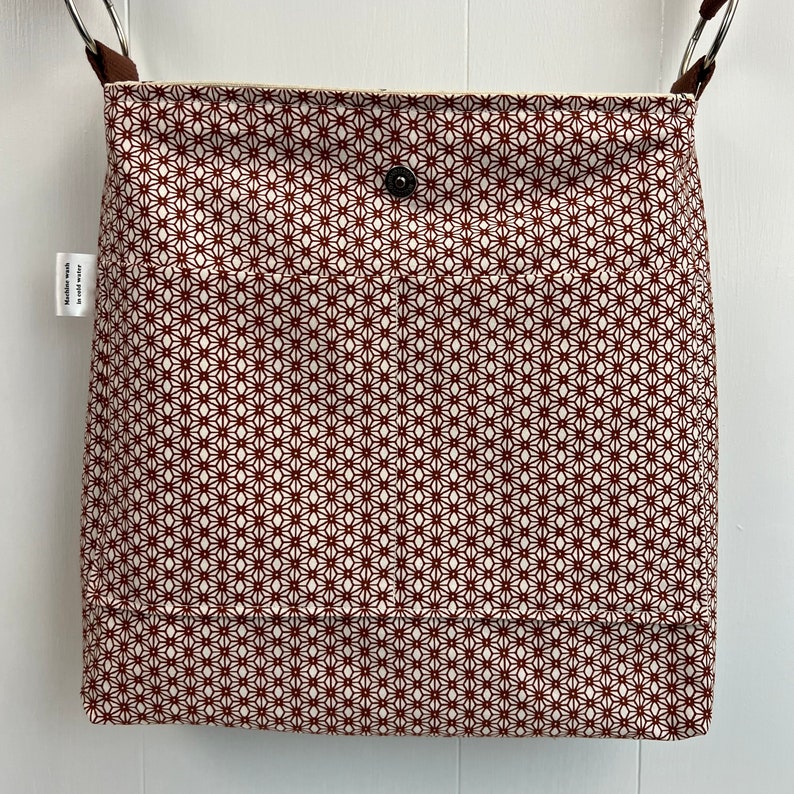 Slouchy Canvas Crossbody Purse, Washable Cloth Shoulder Bag, Handmade