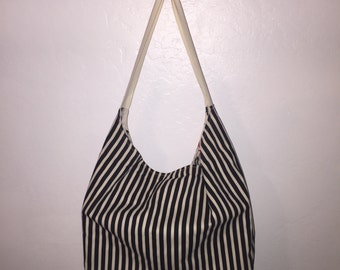 Reusable canvas shopping bag reversible shopping tote