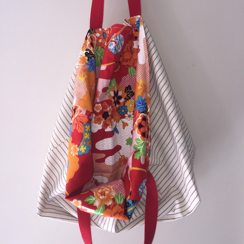 Reusable Shopping Bag Reversible Shopping Bag Market Bag Tote Washable Grocery Bag Cotton Shopping Bag Beach Bag Canvas Shopping Bag