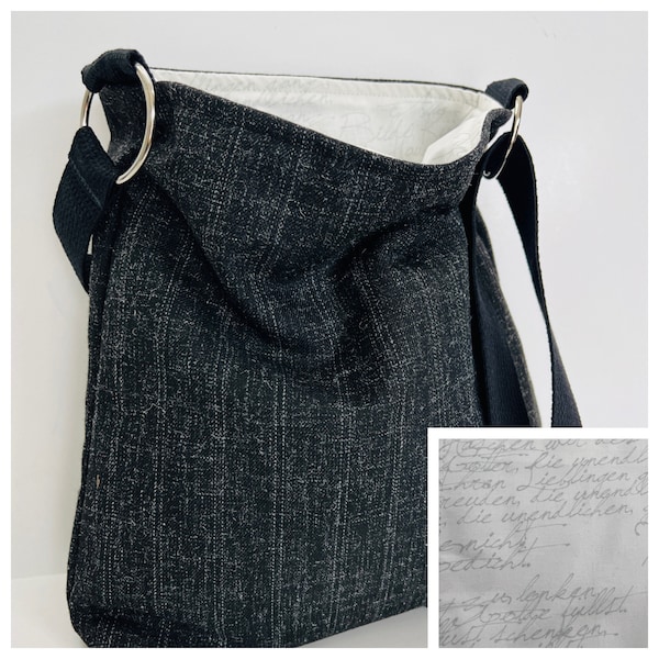 summer wool crossbody bag, washable crossbody bag, pin striped wool purse, shoulder bag, cloth crossbody bag, travel bag, Boho purse