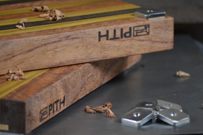 Butcher Block made with all Natural Wood Unique Exotic Progression: Butcher Block HandCrafted by Pith Studios Handmade Not Stained