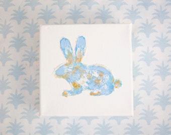 Bunny Rabbit Easter on Canvas Baby Nursery Baby Gift Girl Boy Newborn 5x5