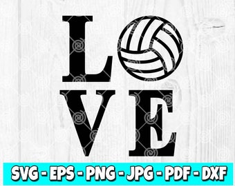Volley-ball amour SVG | Amour svg | SVG de sport | Aime le volley-ball svg | Fan de volley-ball svg | Clipart de volley-ball | Joueur de volleyball
