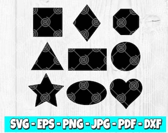 Shapes SVG Bundle: Basic Geometric Cut Files (Digital Download)