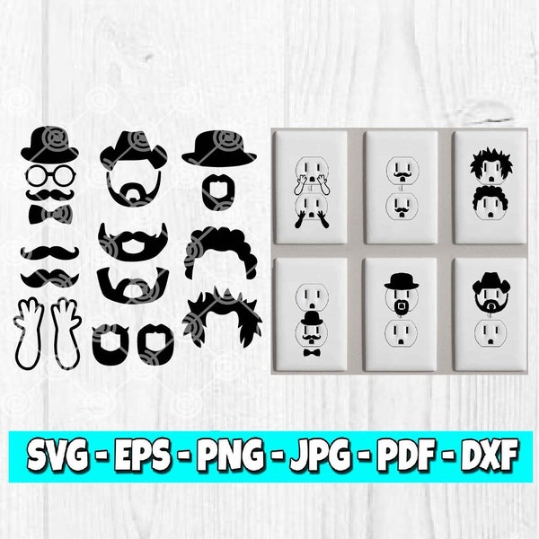 Outlet Bundle SVG | Yellowstone SVG | Barbe svg | Walter Blanc | Bouc svg | Moustache svg | Cheveux rock'n'roll | Afro