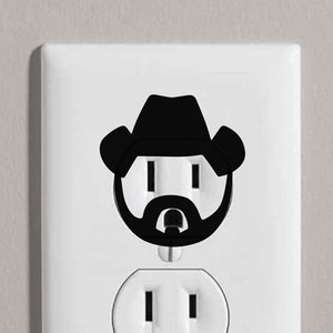 Cowboy Outlet Decals (6 qty) | Removable Vinyl | Rip Wheeler | Chuck Norris | Cowboy Decal | Funny Home Décor | Funny Gift Ideas