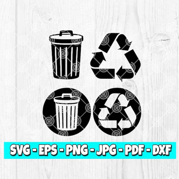Müll & Recycling SVG | Küche svg | Recycle svg | Müll svg | Geschnittene Datei | SVG-Dateien | Cricut Datei | Silhouette Datei | Digital