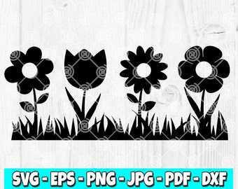 Wildflower SVG: bloemen gesneden bestanden (digitale download)