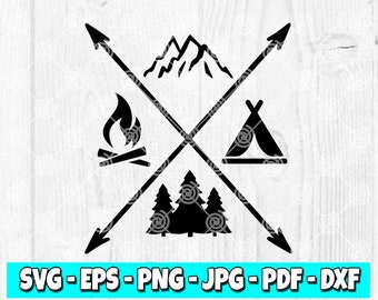 Camp Life SVG | Mountains | Campfire | Tent | Forest | Mountains | Camping svg | Camp Life | Camper svg | Commercial Use | 99DIS