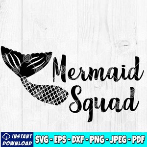 Mermaid Squad SVG | Mermaid svg | Mermaid Silhouette | Kids svg | Beach svg | Underwater | Digital Download | Commercial use