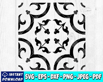 Tile Stencil Digital File | Tile Template | Stencil Cutting File | Floor Stencil SVG | Stencil Cut File | Stencil svg | Digital Download