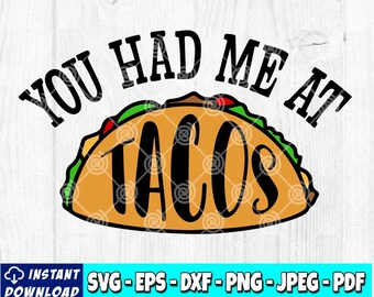 タコスで私を虜にしたSVG：メキシコ料理のクリップアート（デジタルダウンロード）
