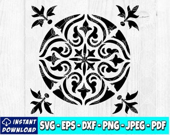 Tile Stencil Digital File | Tile Template | Stencil Cutting File | Floor Stencil SVG | Stencil Cut File | Stencil svg | Digital Download