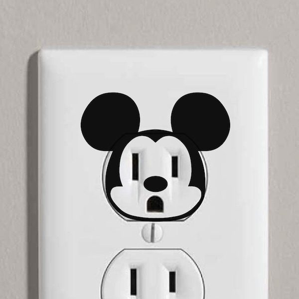 Mouse Outlet Decals (qty 6) | Removable Vinyl | Mickey Mouse | Mickey Decal | Funny Home Décor | Funny Gift Ideas | Cute Home Décor