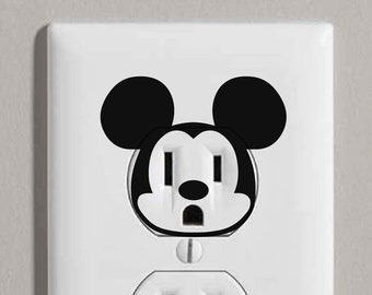 Mouse Outlet Decals (qty 6) | Removable Vinyl | Mickey Mouse | Mickey Decal | Funny Home Décor | Funny Gift Ideas | Cute Home Décor