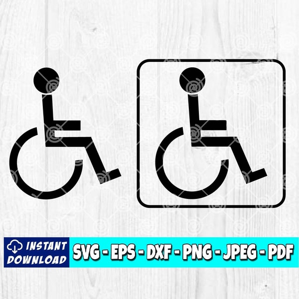 Handicap Symbol SVG | Wheelchair svg | Handicapped Sign | Disabled Signs | Cricut File | Silhouette | Instant Download | Digital