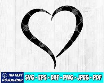 Open hart SVG | Direct downloaden | Zwart-wit afbeelding | Hart-svg | Hou van SVG | Valentijnsdag-svg | Verjaardag SVG | SVG-bestanden